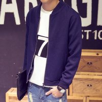 维杰斯 2015新款男装 日系韩版修身抗皱针织夹克 时尚休闲百搭 潮男 外套