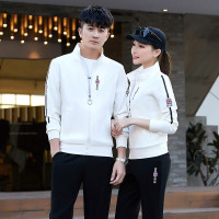 均妮 情侣运动套装男春秋新款情侣运动装女士套装女长袖运动服男女款休闲套装情侣卫衣跑步服三件套
