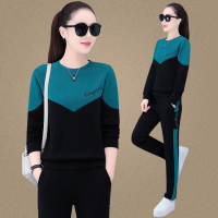 均妮 运动套装女潮2021新款春秋季韩版女装宽松显瘦运动装女洋气休闲卫衣两件套运动服女套装