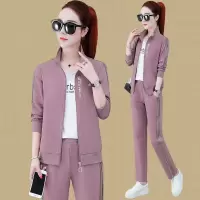 均妮 运动套装女春秋2021新款卫衣女三件套运动服女时尚休闲运动装女修身显瘦运动衣女套装潮