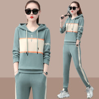 均妮 运动套装女春秋2021年新款时尚宽松运动装女潮流卫衣韩版跑步休闲运动服女两件套