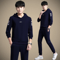 均妮 休闲运动套装男士春秋款韩版潮流运动装男卫衣春秋季时尚运动服男装两件套
