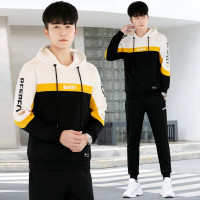 均妮 运动套装男春秋季2021新款男士套头卫衣韩版潮流搭配帅气外套男装运动服男健身跑步服两件套