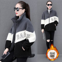均妮羊羔绒外套女秋冬2022新款韩版宽松加绒加厚泰迪毛绒卫衣百搭摇粒绒上衣