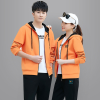 均妮春季情侣运动套装韩版连帽卫衣男士运动套装春秋大码休闲女运动服