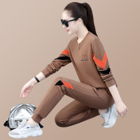 均妮均妮高端品牌卫衣套装 女春秋2022年新款时尚圆领款式韩版休闲运动装女士显瘦两件套