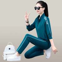 均妮春秋季运动套装女2022新款中老年减龄显瘦百搭卫衣跑步休闲两件套