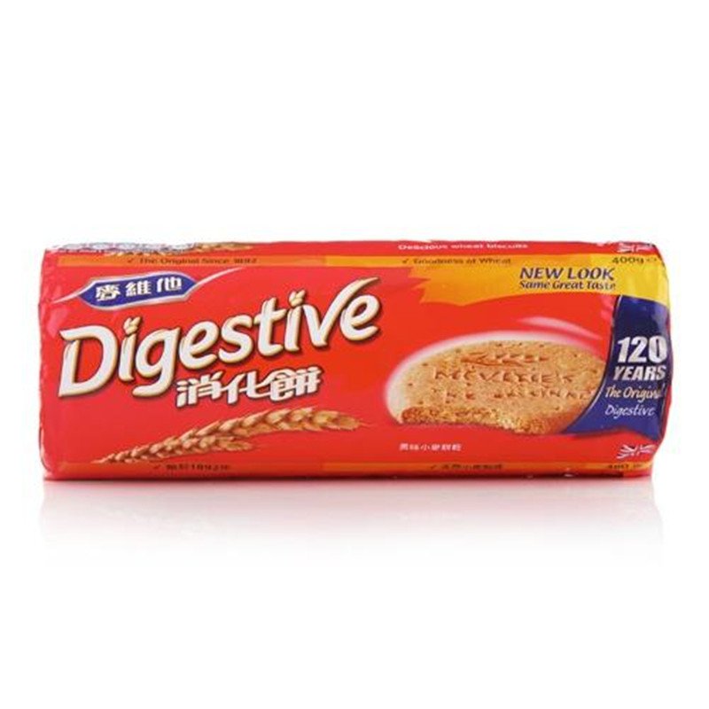 【中粮我买网】Mcvities麦维他原味全麦消化饼400g（英国进口 袋）-新旧包装更换中