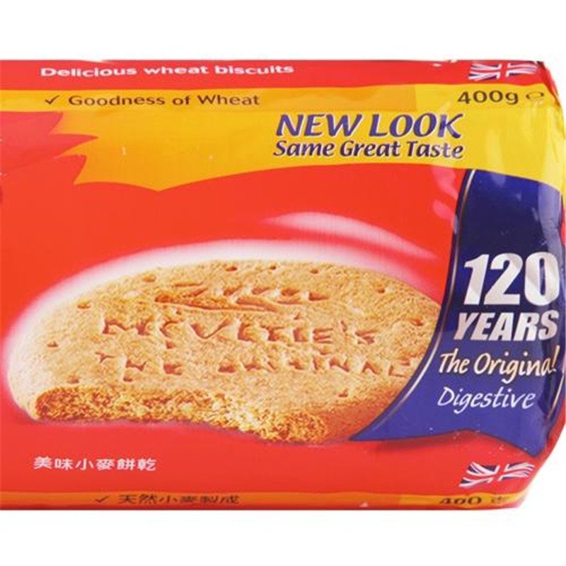 【中粮我买网】Mcvities麦维他原味全麦消化饼400g（英国进口 袋）-新旧包装更换中