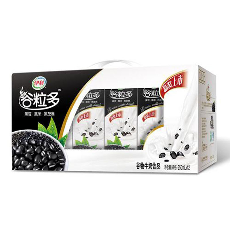 【中粮我买网】伊利谷粒多谷物牛奶饮品黑谷牛奶粗粮牛奶12*250ml 新老包装随机发