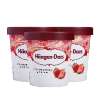 【中粮海外直采】哈根达斯 草莓冰淇淋430g杯装*3
