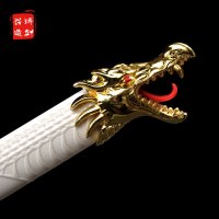 铸剑谷动漫 银龙刀 107厘米 黑钢 忍者 破魔刀 翼·年代记 送刀架 未开刃