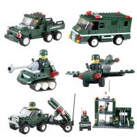 杰星 乐高式积木 军事系列积木套装 6款套装