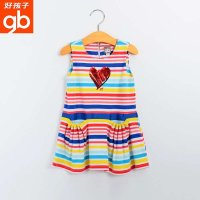 好孩子童装 2015新款女中大童纯棉连衣裙 女孩韩版吊带裙 潮