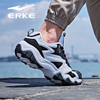 鸿星尔克ERKE跑步鞋男女新款运动鞋黑白复古慢跑鞋情侣款跑鞋