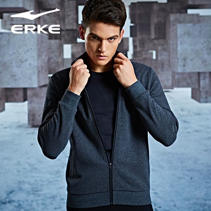 鸿星尔克（ERKE）新品时尚男款开衫卫衣运动休闲男子运动服图片