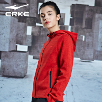 鸿星尔克（ERKE）女款新款舒适运动外套潮流时尚运动卫衣连帽上衣