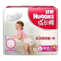 好奇(Huggies)银装成长裤女宝宝大号L20+4片(10-14kg)