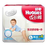 好奇(Huggies)银装成长裤男宝宝大号L20+4片(10-14kg)
