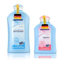 哈罗闪（sanosan）婴儿二合一洗发沐浴露500ml 润肤乳200ml 婴儿洗护用品套装