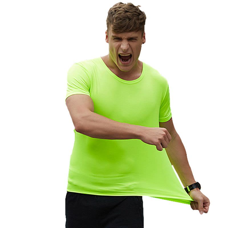 豪客虎2020夏季健身服男士短袖轻薄速干衣透气高弹力宽松运动圆领衫跑步短袖t恤图片