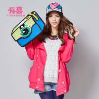 有喜孕妇装春秋新款时尚立领孕妇外套 韩版针织上衣