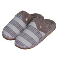胜利拓 2014新款条纹保暖棉拖 防滑男女拖鞋 家居情侣棉拖鞋冬季