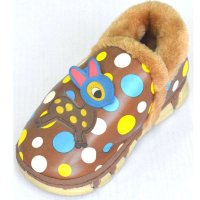 胜利拓 秋冬新款男女儿童卡通可爱包跟棉拖鞋保暖童棉拖