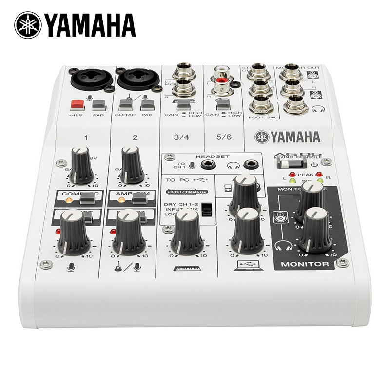 雅马哈(YAMAHA) AG06 网络直播K歌带声卡 6.1声道 6通道调音台 外壳采用ABS塑料