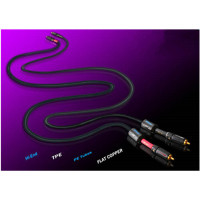 雅堡(YARBO) FP-05FC-007B 方芯纯铜发烧 音频信号线 1米