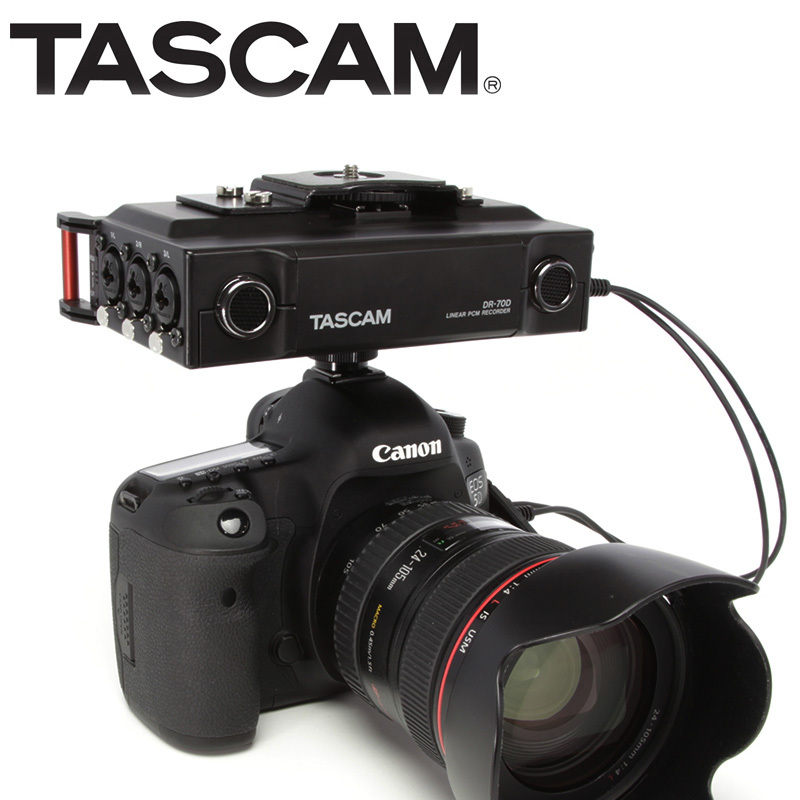 TASCAM/达斯冠 DR-70D 单反相机微电影录音机 4音轨线性PCM录音工程音响专业音响设备会议系统录音