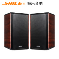 狮乐(SHILE) BX-108 会议室音响大功率壁挂箱培训室教室家用卡拉OK音箱8英寸音响 BX108经典木纹红一对