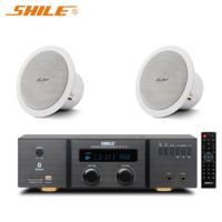 狮乐(SHILE) AV-2011B+BX-308两只 定阻吸顶喇叭8英寸嵌入式会议室吸顶音响套装组合天花背景音乐系统