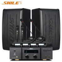 狮乐(SHILE) AV-2011B+BX-116两只+SH-20 家用K歌音响电视音箱组合会议培训舞蹈室功放音响套装