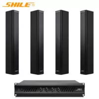 狮乐(SHILE) AV2018+BX408专业大功率会议壁挂音柱音响系统四声道独立调节 四分区功放+BX408音箱四只