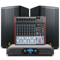 狮乐(SHILE) AV-2011D+BX115+天琴八号 专业舞台音响套装15英寸大功率会议室音箱组合户外演出功放