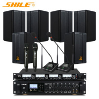 狮乐(SHILE) 会议室音响套装健身房背景音乐专业会议音箱功放话筒套餐 AV8820+BX503(黑)三对+SH-20
