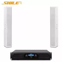 狮乐(SHILE) AV2011D+BX408 白色音箱两只 专业大功率会议壁挂音柱音响系统后级功放组合套装