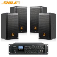 狮乐AV-106/BX110会议音响套装独立四声道两分区功放培训会议室音箱背景音乐系统 106功放+110音箱两对