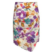 秋水伊人2014夏季新款优雅OL印花拼接修身百搭包臀短裙132509022