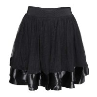 秋水伊人2014夏装新款时尚简约百搭纯色网纱半身短裙子 132209034