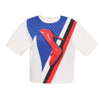 秋水伊人2014秋装新款女装时尚印花百搭短袖通勤圆领T恤