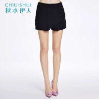 秋水伊人正品2015春新款女装韩版纯色修身裙裤短裤子1412J080235