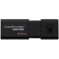 金士顿(Kingston)DT100G3 64GB U盘 USB3.0 高速商务办公学生优盘大容量64g闪存盘(黑色)
