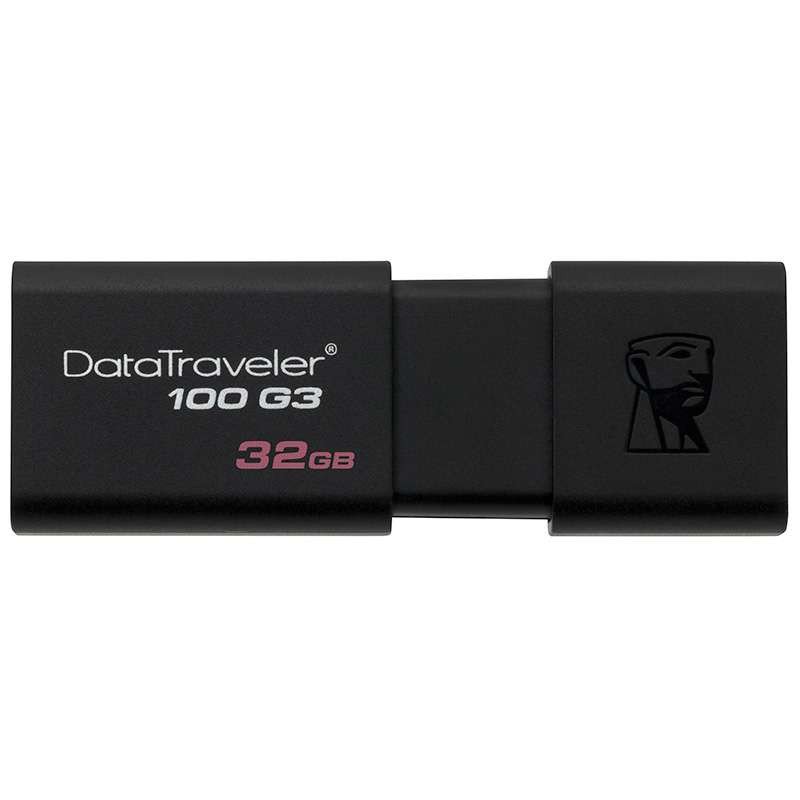 金士顿(Kingston) DT100G3 32GB车载音乐U盘 高速USB3.0电视优盘内含1400+高品质歌曲 黑色