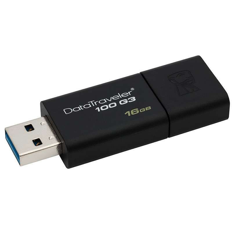 Kingston金士顿DT100G3 16GB USB3.0可个性化定制logo/礼品优盘高速车载智能电视USB设备黑色