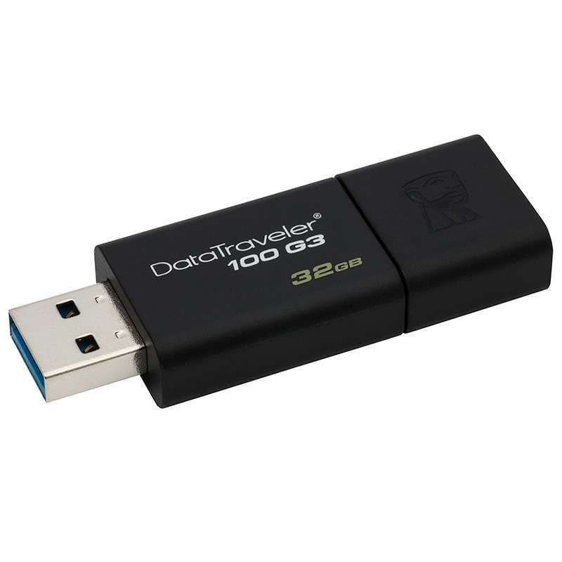 Kingston金士顿DT100G3 32GBU盘USB3.0高速车载学生商务办公32g电脑优盘智能电视用闪存盘黑色图片