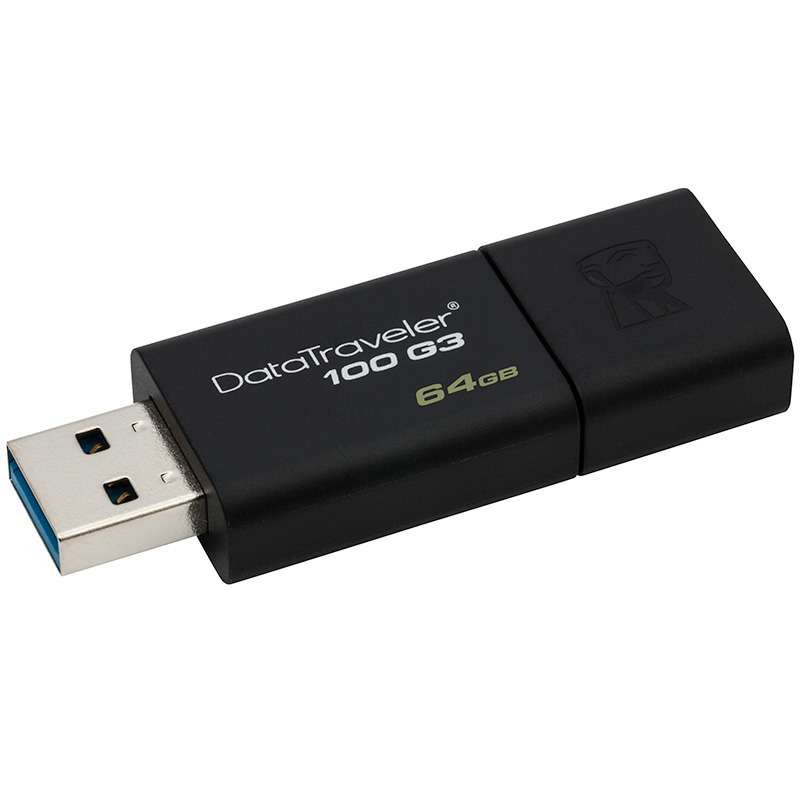 金士顿(Kingston) DataTraveler 100 G3 64GB USB3.0 U盘 黑色