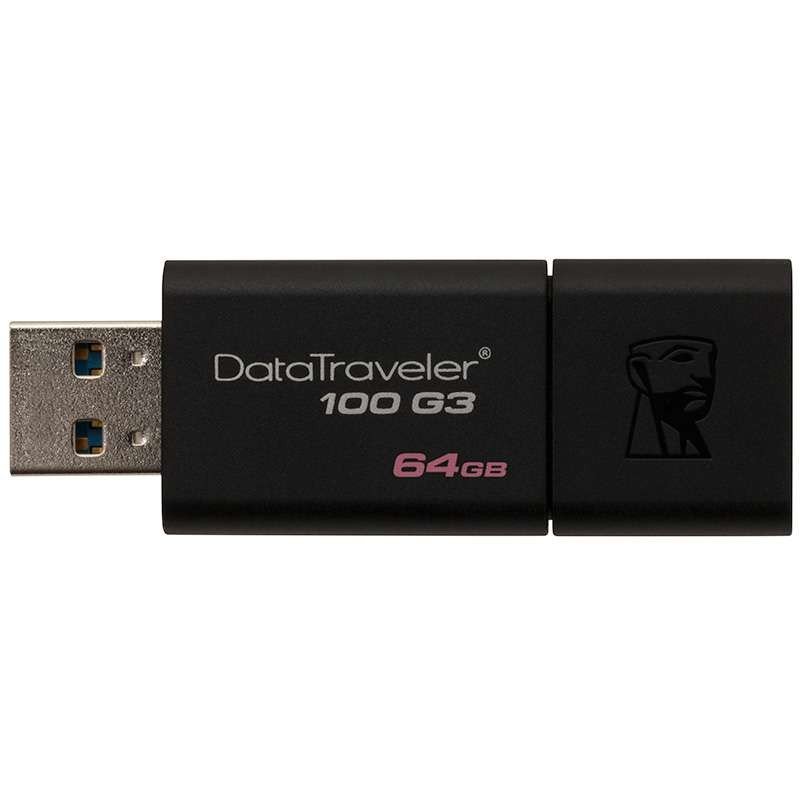 金士顿(Kingston) DataTraveler 100 G3 64GB USB3.0 U盘 黑色