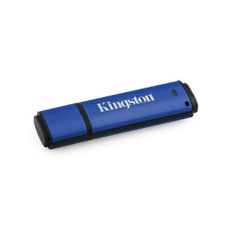 金士顿(Kingston) DTVP30 8GB 加密 USB3.0 U盘 256位AES硬件加密优盘8g金属闪存盘蓝色